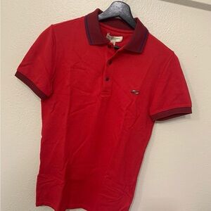Burberry Red Polo Shirt with Dark Trim